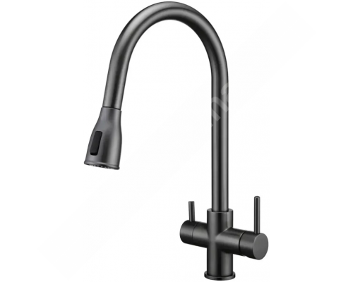 Кухонный смеситель Fabiano FKM 3122 Black Steel T-17