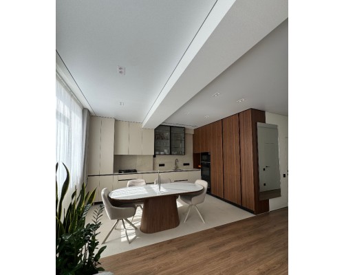 Современная кухня с островом в двух оттенках T-124