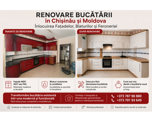 Inlocuirea fațadelor și a blatului T-3 Inlocuirea fațadelor și a blatului T-3