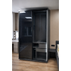 Шкаф-купе с чёрным стеклом и LED подсветкой T-89