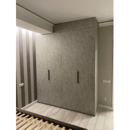 Шкаф для одежды серых тонах минимализм в спальню Т-45