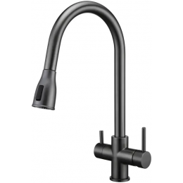 Кухонный смеситель Fabiano FKM 3122 Black Steel T-17