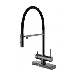 Кухонный смеситель Fabiano FKMC 3124 Black Steel (Cascad) T-36