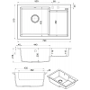 Chiuveta granit U-106 nisip 495 x 610 x 190 mm