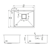 Chiuveta granit U-106 nisip 495 x 610 x 190 mm