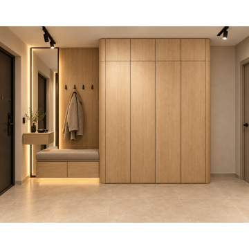 Mobilier multifuncțional pentru hol cu pantofar rotativ și banchetă T-8