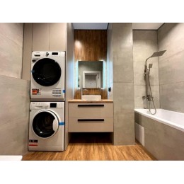 Современная мебель для ванной комнаты со встроенным местом для стиральной машины и сушилки Т-83