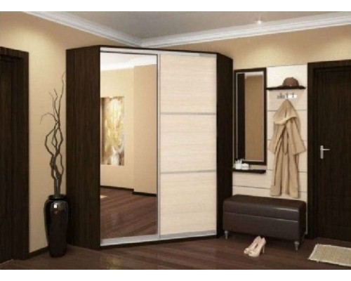 Угловой шкаф купе в прихожую T-12