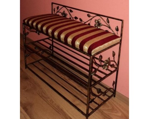 Кованая банкетка в прихожую T-10