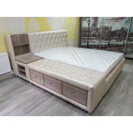 Мягкая спальная кровать с ящиком для хранения T-72